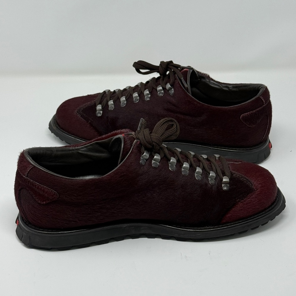 RARE Prada Linea Rossa Vintage 90s Pony Hair Sport Boot Rich Burgundy NWOT - Picture 3 of 8